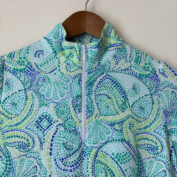 Ibkul Mariel 1/4 Zip Top XS Mock Neck Short Sleeve - Picture 3 of 7